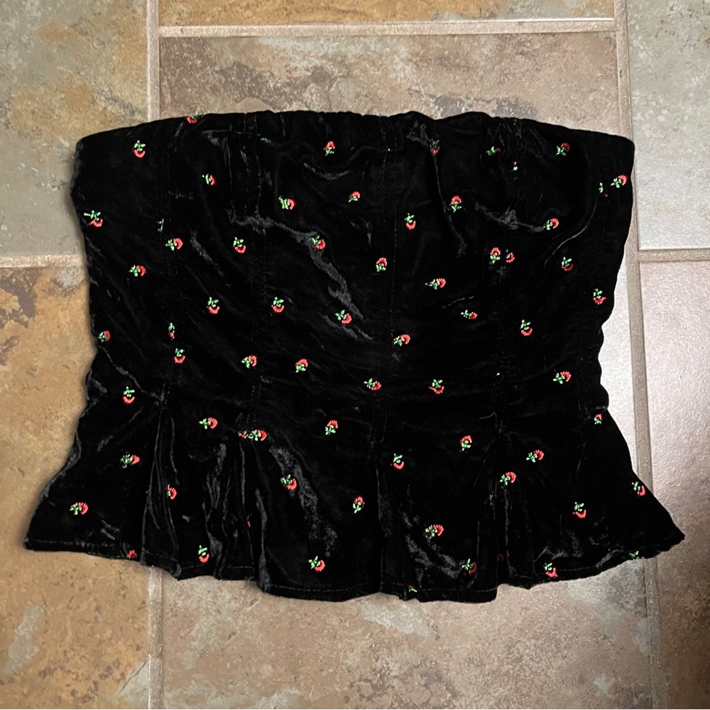 NWOT Free People Rosie Embroidered Bustier Top - Picture 7 of 10